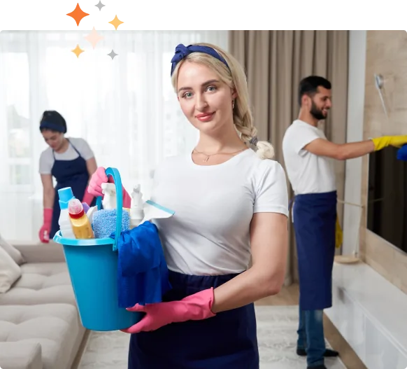 Insured Sunshine State Cleaning crew ready for an after-hours office cleaning job in Lake Worth, FL